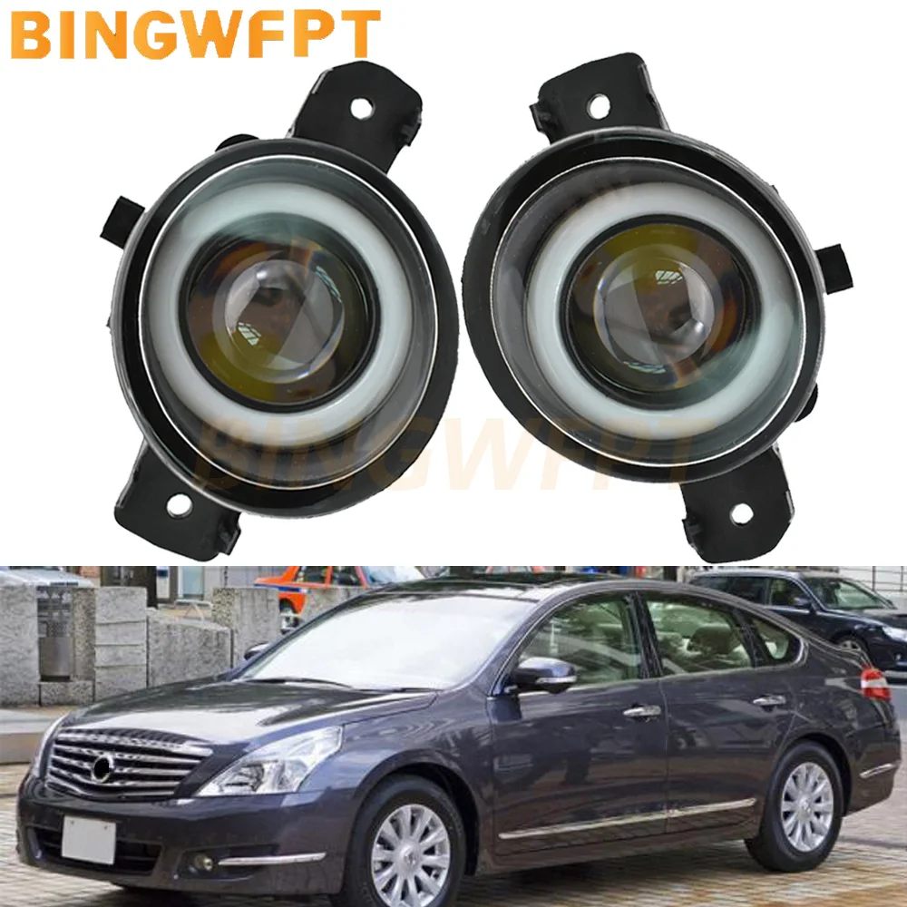 

(Right + Left) Auto Front LED Fog Lamp + Angel Eye Light For Nissan Teana J32 For Nissan Primera P12 2001 2002 2003 2004-2008