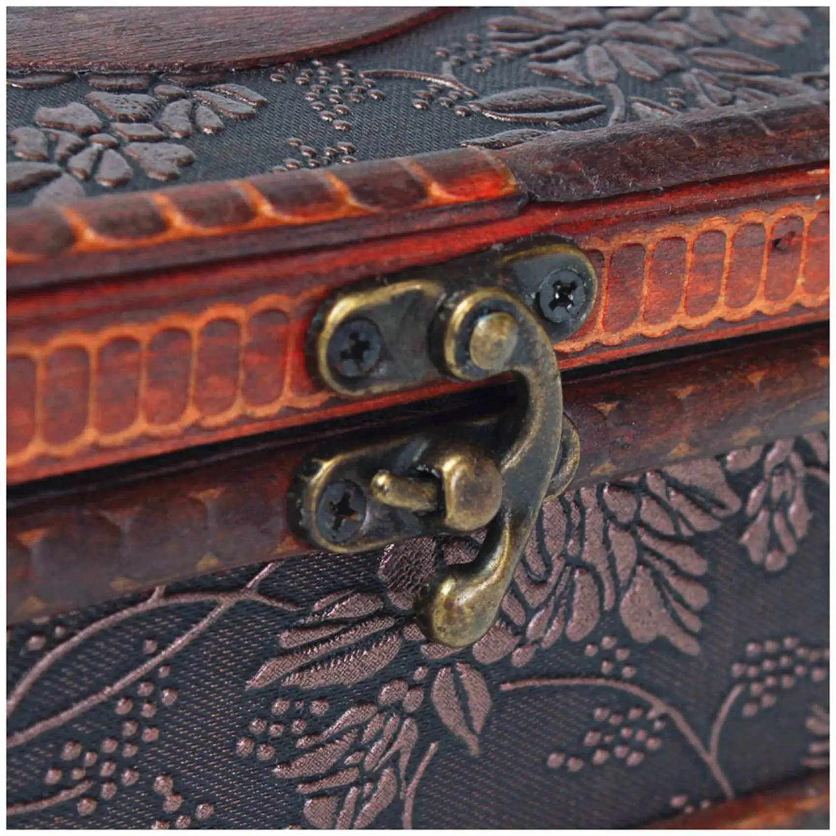 VOFUN-2X Retro Vintage Copper Ring Pattern Wooden Paper Tissue Box Holder Decor New:Retro Red