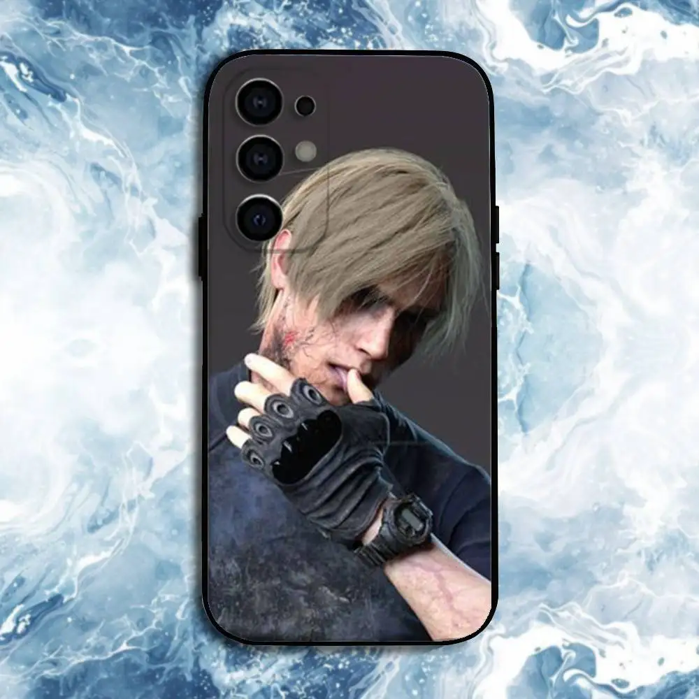 حافظة لهاتف ليون كينيدي ريزدنت إيفيل 4 لهواتف سامسونج S25، S24، S23، S22، S21، S20، Plus، Fe، Lite، غطاء أسود آخر