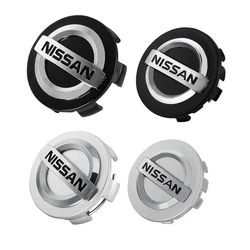 Capuchons de moyeu central de roue pour Nissan, couvercle de jantes, badge, accessoires de voiture, X-trail, Qashqai, Note, Juke, Sentra, Patrol, Scalp, Tiida, Nismo, 4 pièces