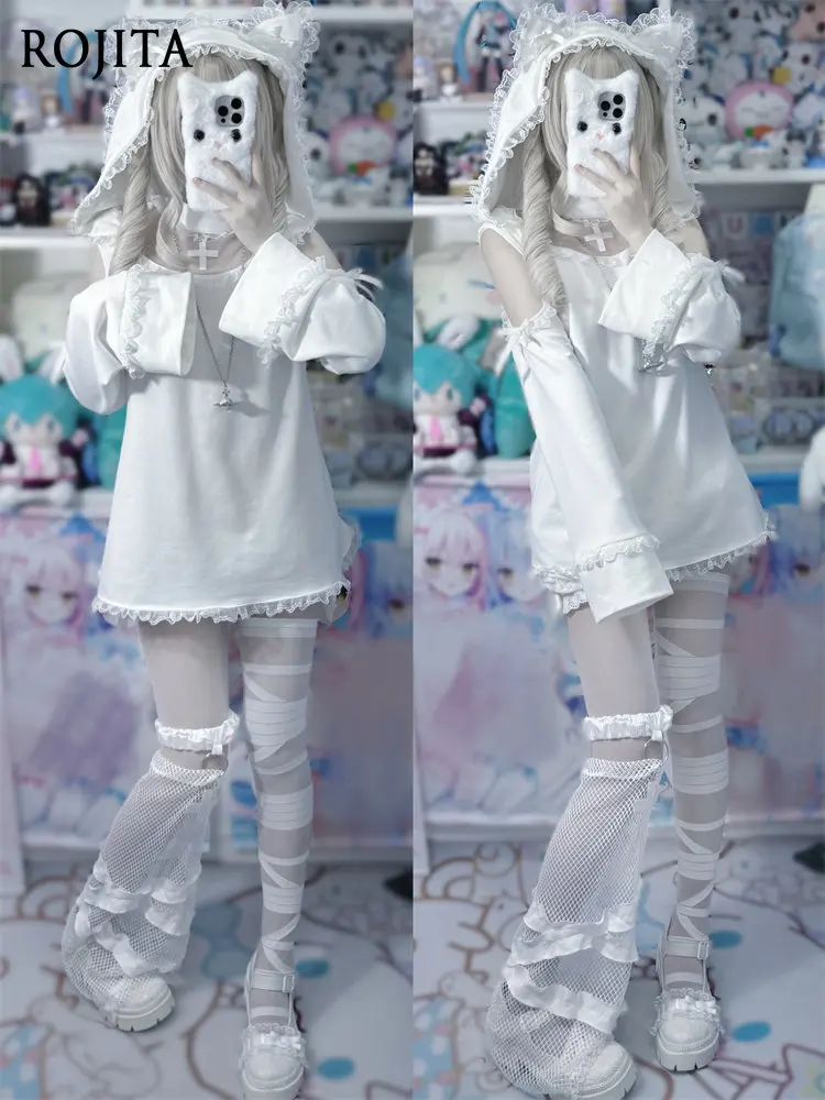 

Original Japanese Subculture Lace-style Mass-produced Soft Girl Angel-style Cat-ear Hooded Sweatshirt Kawaii Clothes Hoodies