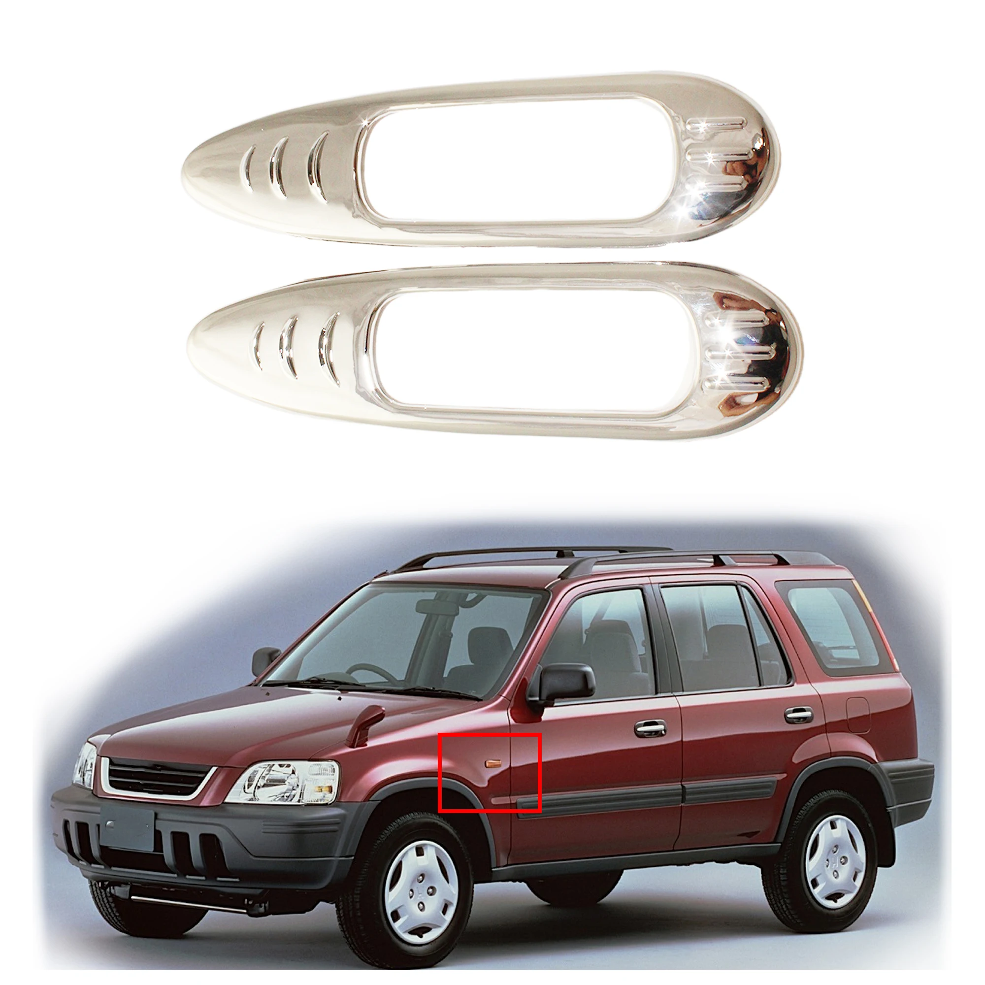 

For Honda CR-V CRV 4WD 1996 1997 1998 1999 2000 Car Chrome Accessories Plated Door Side Lamp Cover Trim Paste Style