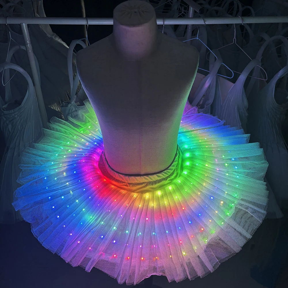 

ropa ballet niña Woman Skirt LED Ballet Dance Dress Light Up Ladies Gogo Dance Outfit Costume medias ballet niña