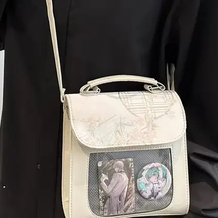 

New Chinese Style Transparent Backpack Girly Pain Bag Women Fashion Handbag College Style All-match Shoulder Crossbody Bag Gifts