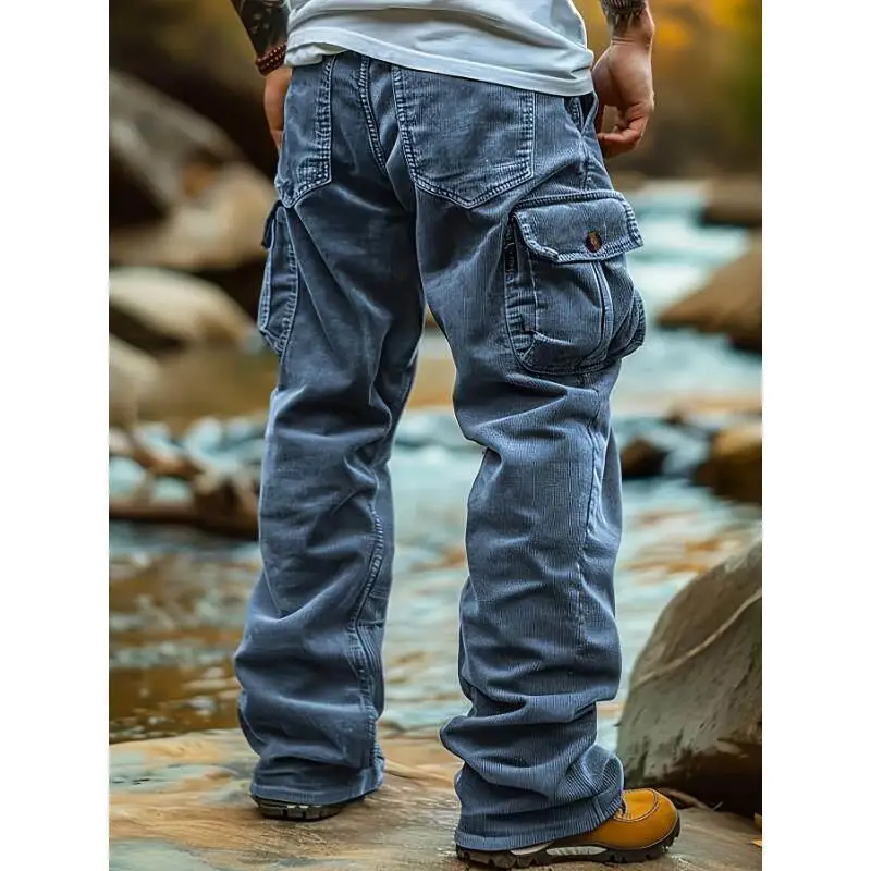 H 94237 Men's Cargo Pants Loose Fit Casual Trousers Workwear Cross-Border Large Size Other Material 100% Winter Collection