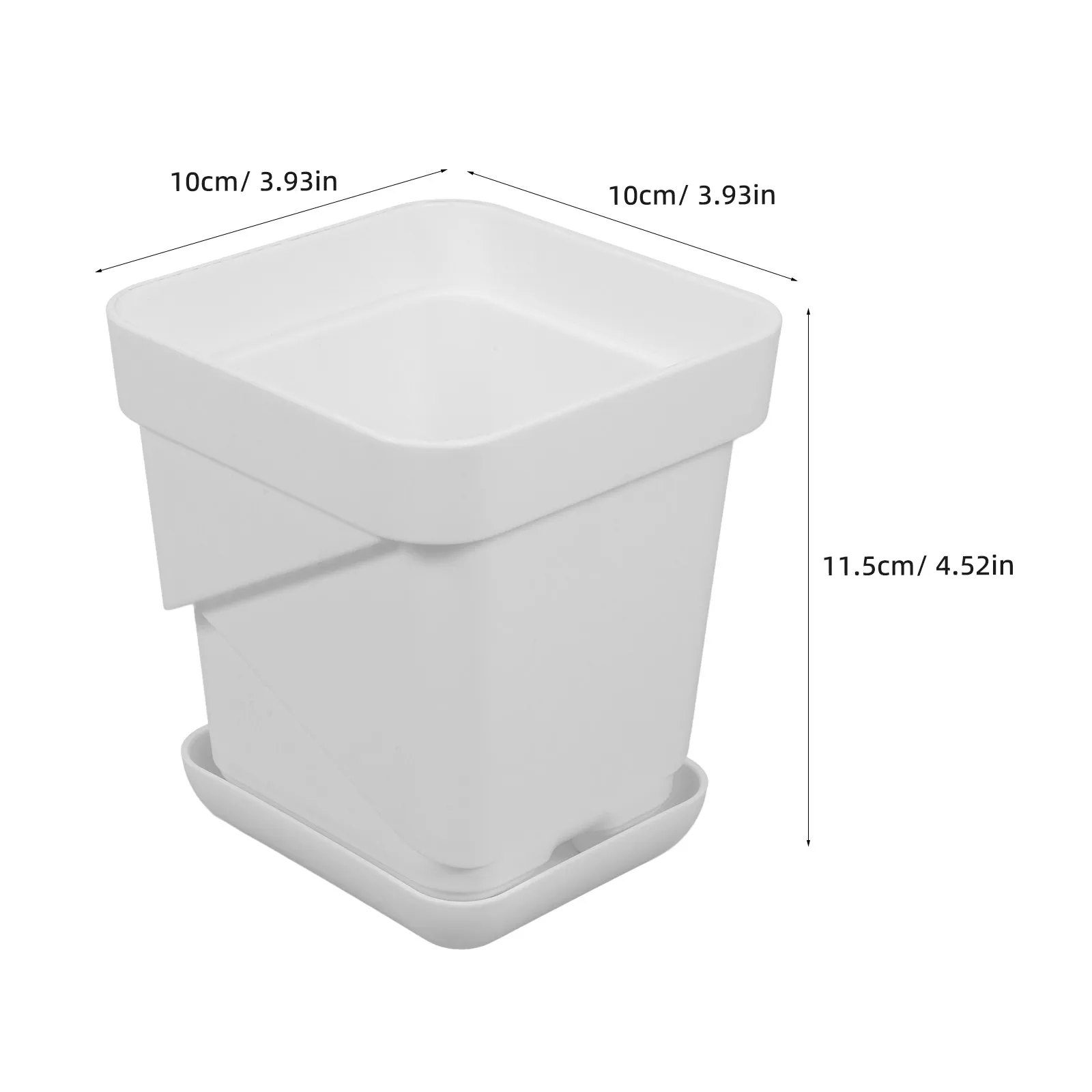 Succulent Planter Pots 2 Pack Square Breathable Plastic Flower Pots with Tray for Indoor Outdoor Plants