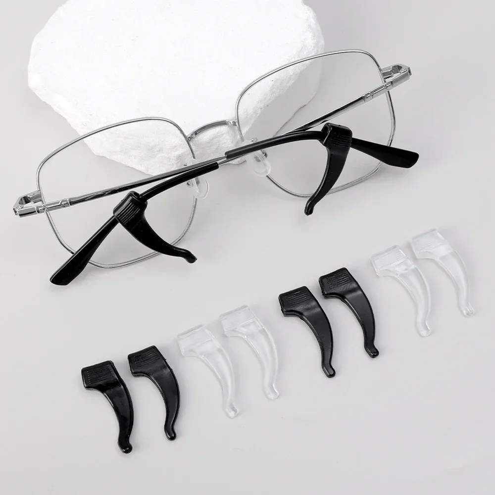 10-100 stücke Silikon Ohr Haken Anti-slip Gläser Schwarz Transparent Bein Ohr Klammern Sonnenbrille Anti-herbst Brillen halter Zubehör – Detail 5