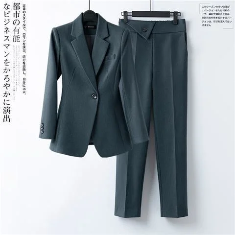 

High sense suit for women in spring and autumn high-end professional wear temperament Goddess Fan formal work suit 2 piece sets