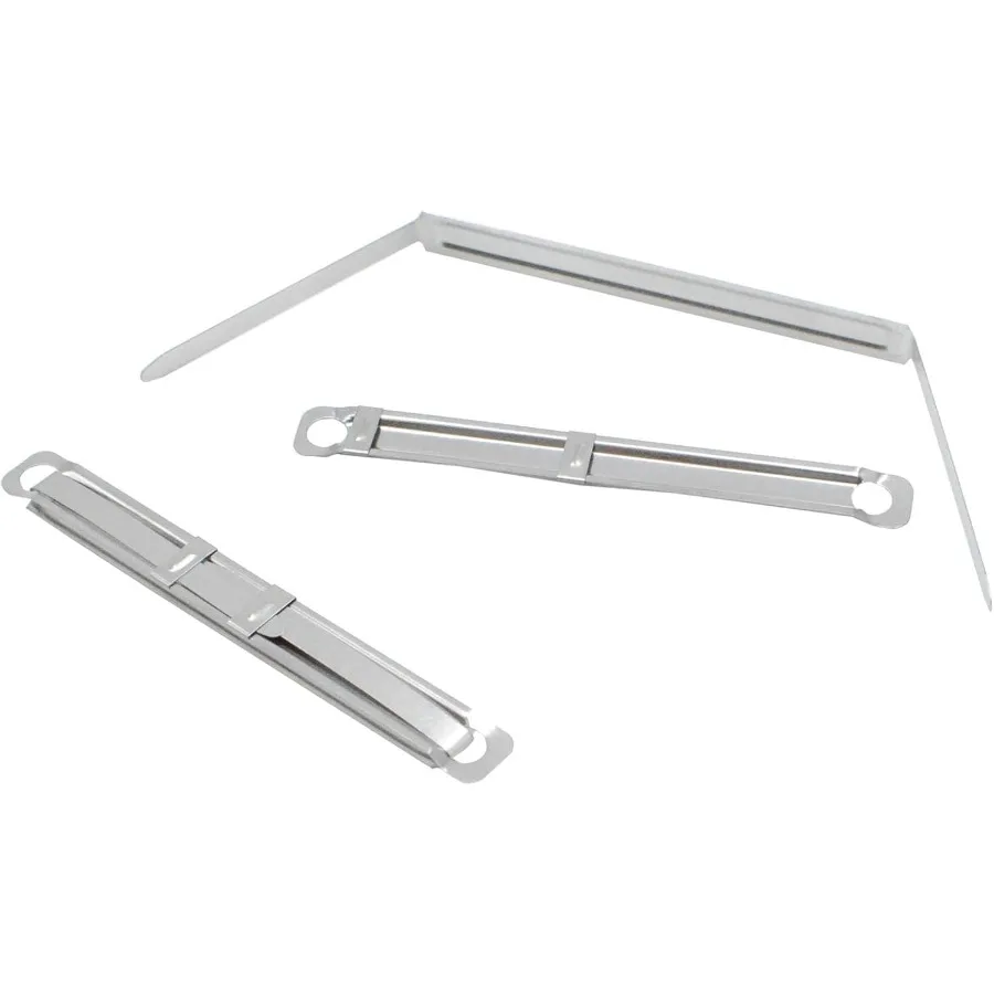 Prendedor de arquivo de metal 50 peças de aço inoxidável 3.5 Polegada 2 furos clipes de papel de metal para folhas soltas e organização de documentos de escritório dur