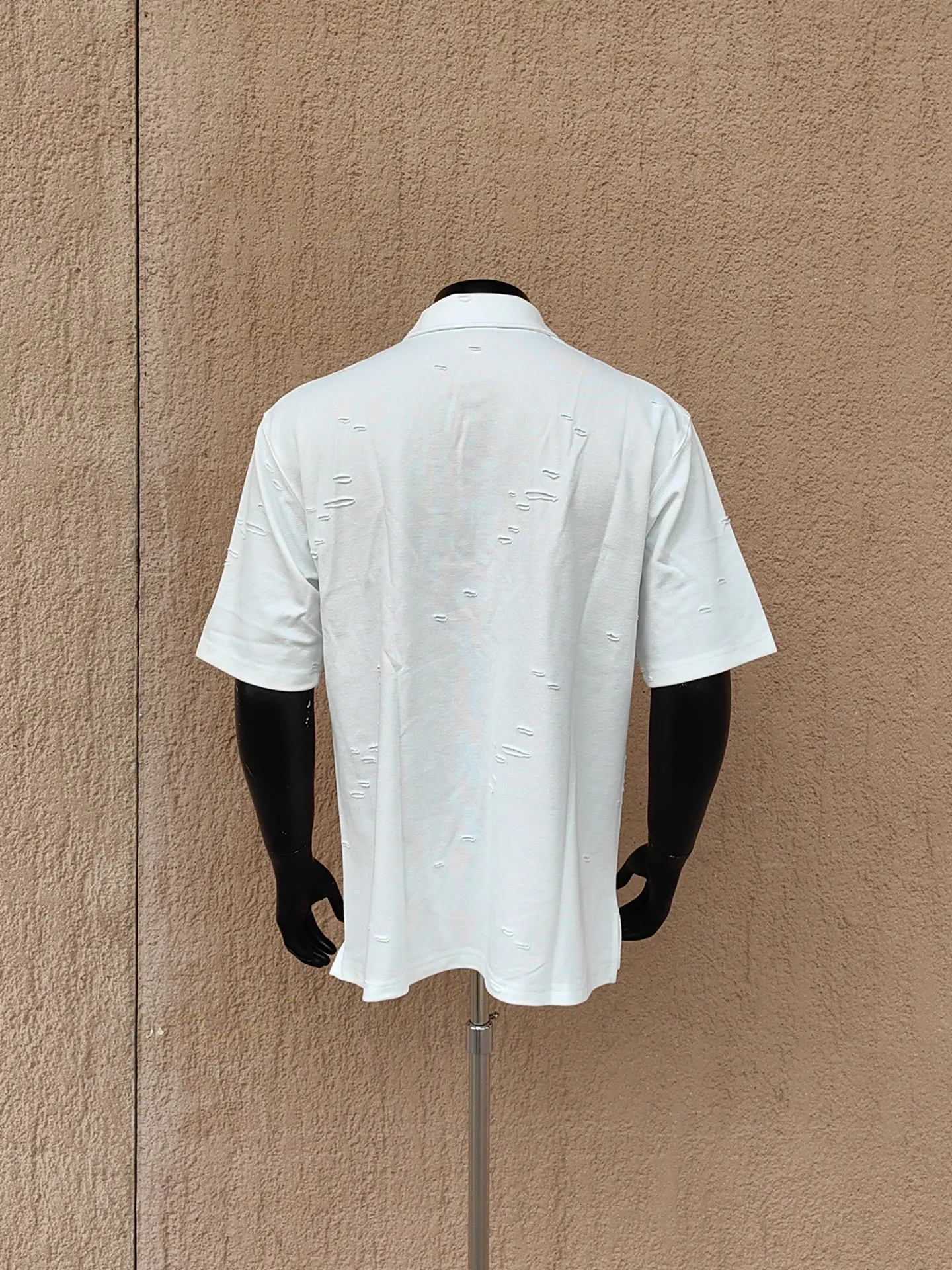 2026 Men's Summer New Comfort Loose Solid Color Tops Trendy Hole Design Loose Tees Lapel Stylish Short-sleeve Chic Polo Shirts