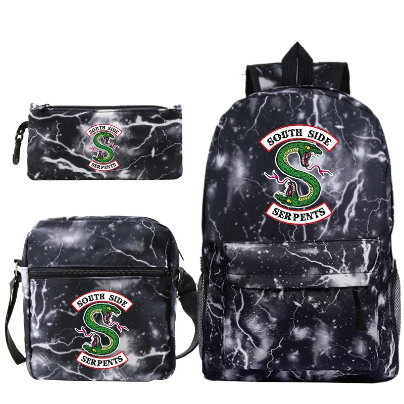 3 Pcs Set Riverdale Backpack For Boys Girl Schoolbag Bookbag Travel Rucksack Casual Bagpack Shoulder Bag Pen Bag Men's Backpacks