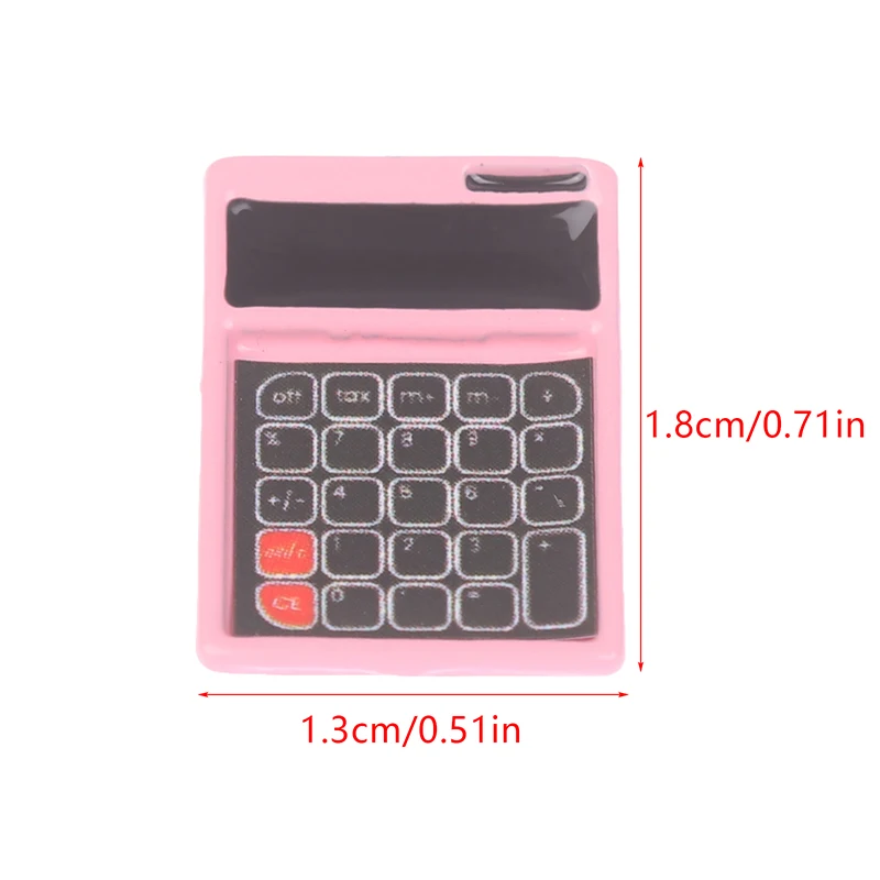 1Pcs 1/12 Dollhouse Mini Electronic Calculator Model Dollhouse Simulation Stationery Study Scene Decor Kids Pretend Play Toys