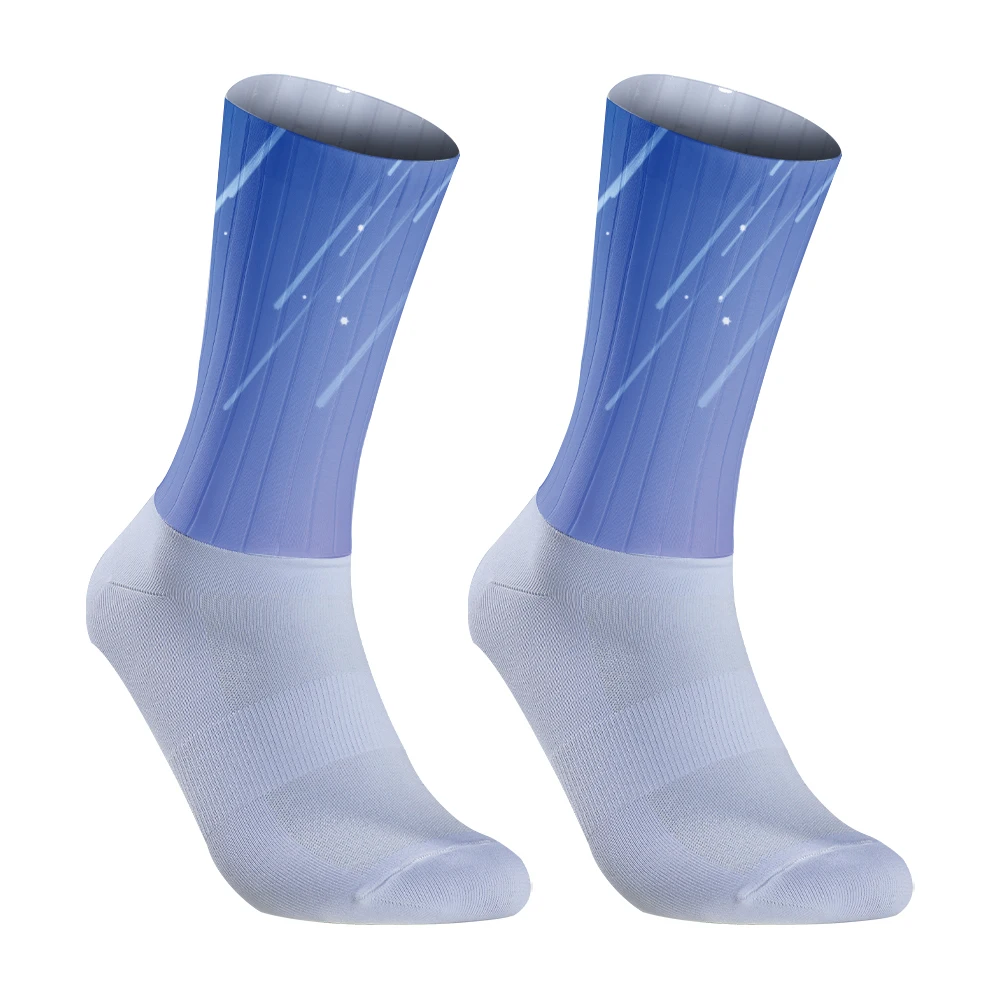 Meias de silicone antiderrapante para homens, meias ciclismo, corrida esportiva de bicicleta, novos calcetines, 2024