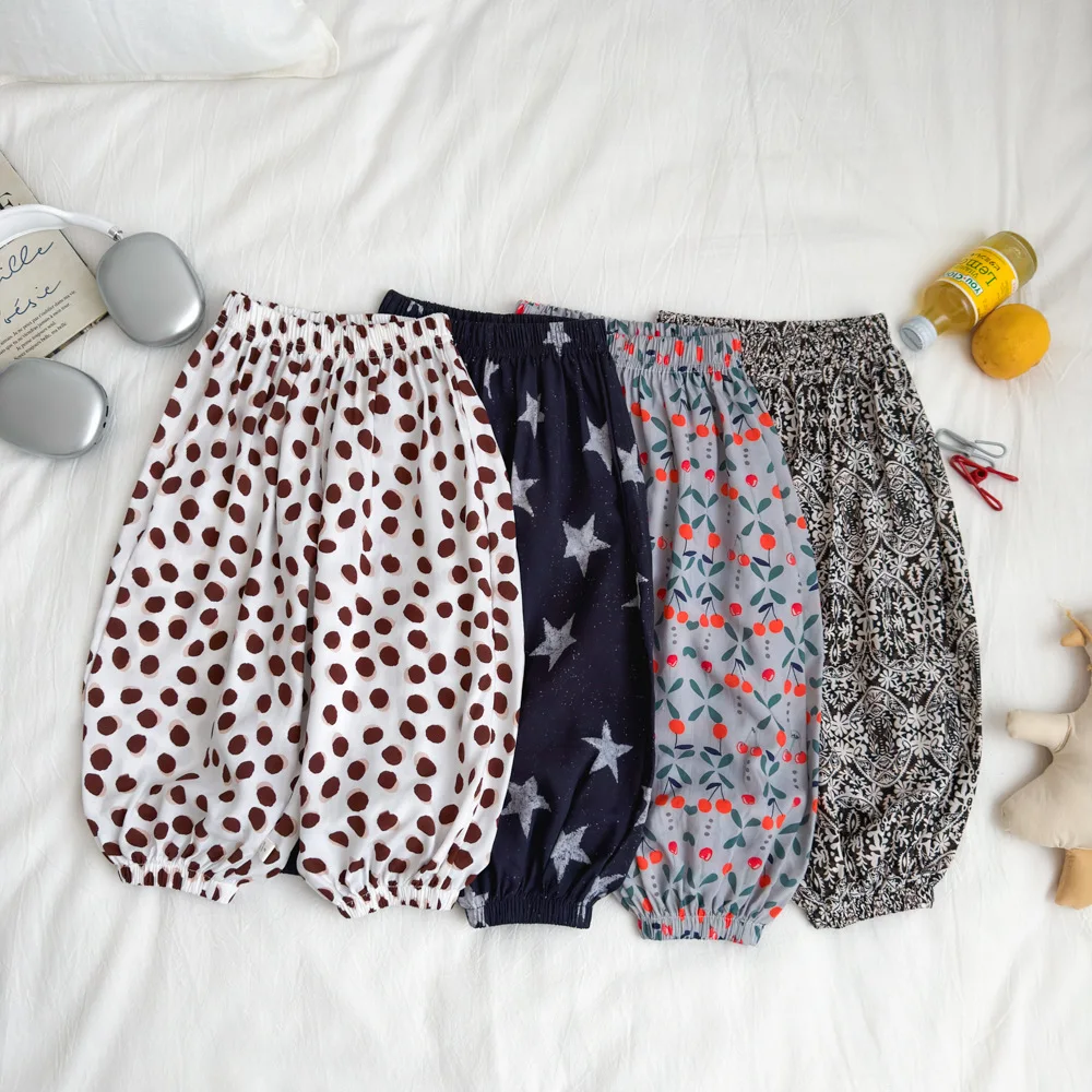 Kinder Sommer Anti-Mücken-Hose Jungen Mädchen Atmungsaktive Bedruckte Haremshose Lockere Bloomers für 2-9 Jahre Kinderkleidung – Detail 4