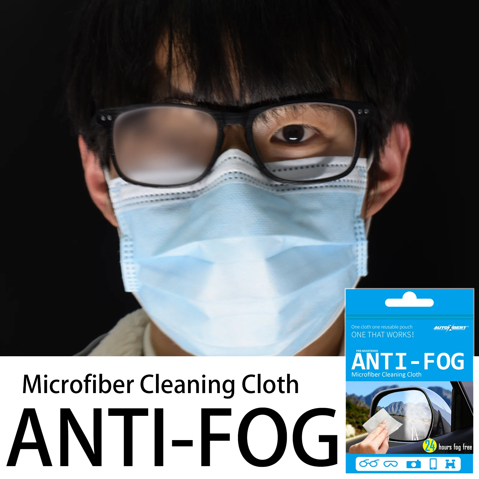 Anti-Fog Lens Cleaning Eyeglass Glasses Cloth Reusable Up To 600 Times Anti Fog Goggles Facemask Mask Cleaner Spary Defogger