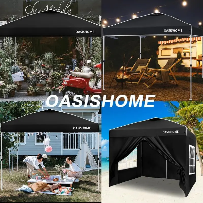 

Pop-up Gazebo Instant Portable Canopy Tent 10'x10', with 4 Sidewalls, Windows, Wheeled Bag, for Patio/Outdoor/Wedding Parties