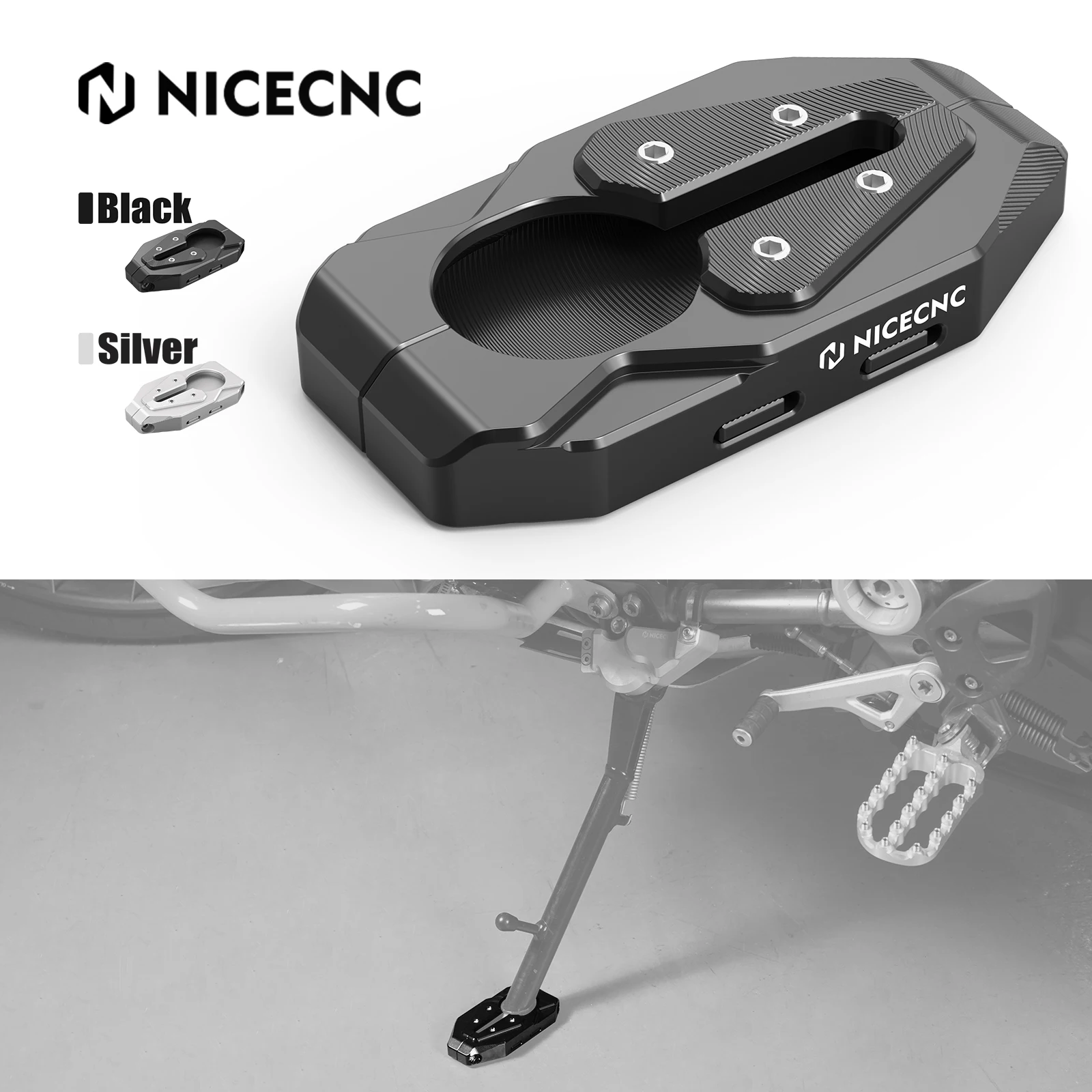 For BMW R1250GS R1200GS Kickstand Side Stand Enlarge Foot Plate R 1250 GS 2019 2020 2021 2022 2023 R 1200 GS 2016 2017 2018