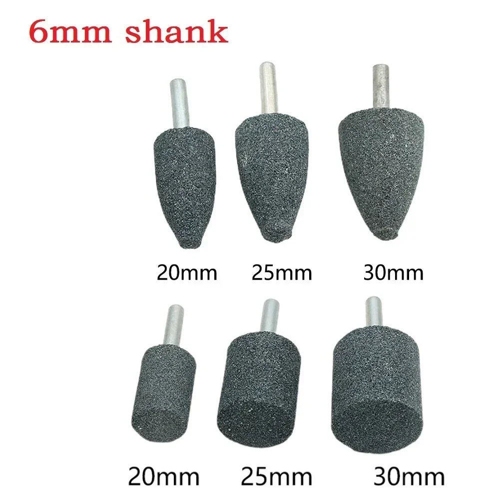 

6pcs 6mm Shank Mounted Ceramic Grinding Head Polishing Abrasive Wheel For Metal Wood Polishing Dremel Rotary Power Tools