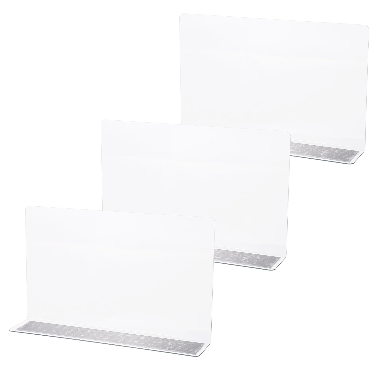 

3 Pcs Plastic PVC Magnetic Strip Side Baffle 20CM Magnetic 12CM High Store Commodity Separator L Shape Shelf Dividers