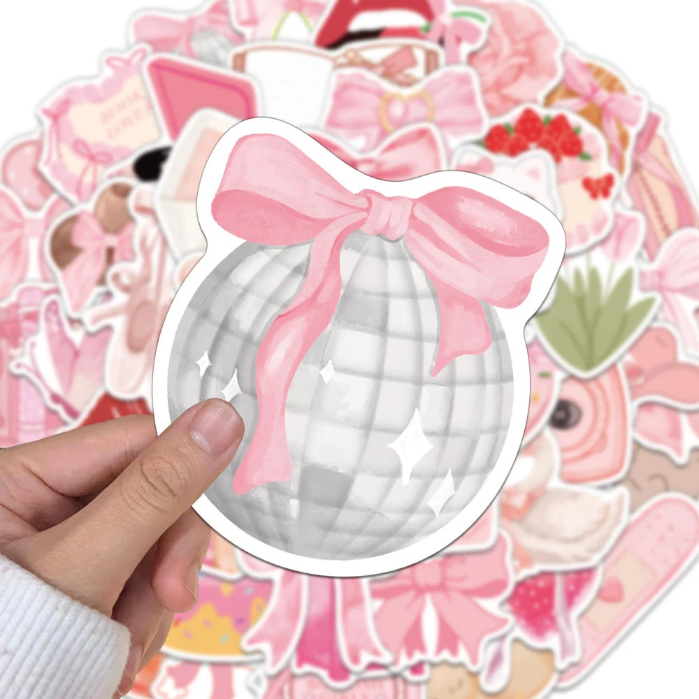 

10/30/50pcs INS Style Cartoon Pink Girl Stickers Waterproof Graffiti Scrapbook Luggage Helmet Phone Cute Aesthetics Sticker Pack