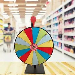 Prize Wheels Roulette Wheels with Stand Tabletop Fortune Wheel 15 Slots for Supermarkets Parties Carnival Gatherings Tradeshow