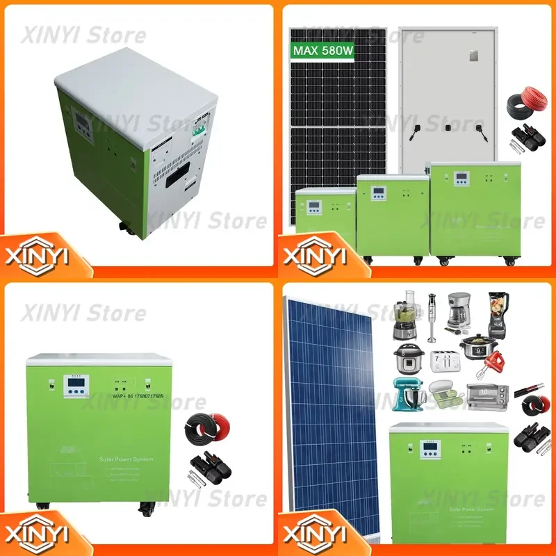 Pure Sine Wave 3-6KW Hybrid Off-Grid Solar Energy System MPPT Controller Lithium Ion Battery All in One System for Solar