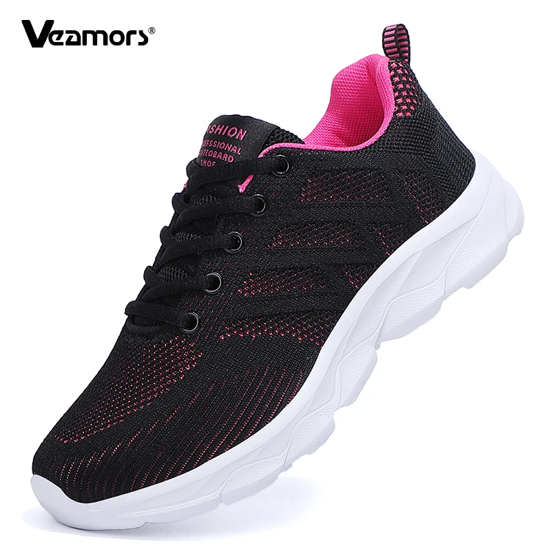 Lightweight Women Running Shoes Breathable Knitted Casual Sneakers Elastic Walking Shoes Dancing Shoes