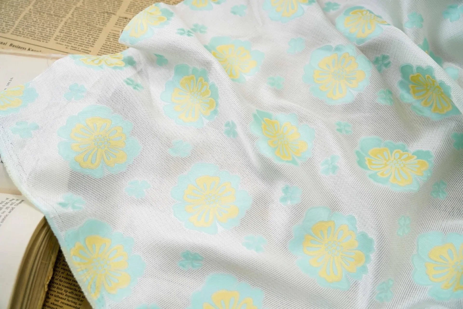 1 Meter Small Daisy Woven Jacquard Fabric Spring Summer Dress Skirt Decorative Sewing Fabric