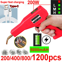 200W Battery Rechargeable Plastic Welder Gun Cordless Portable Plastic Welder Machine Hot Stapler Car Bumper Repair Hand Tools