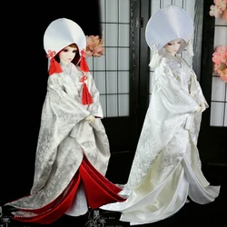 NEW Gorgeous BJD Doll Clothes 1/4 1/3 Japanese Flower Wedding Kimono DY DD MSD Uncle Dark Pattern Costume Dress Doll Accessories
