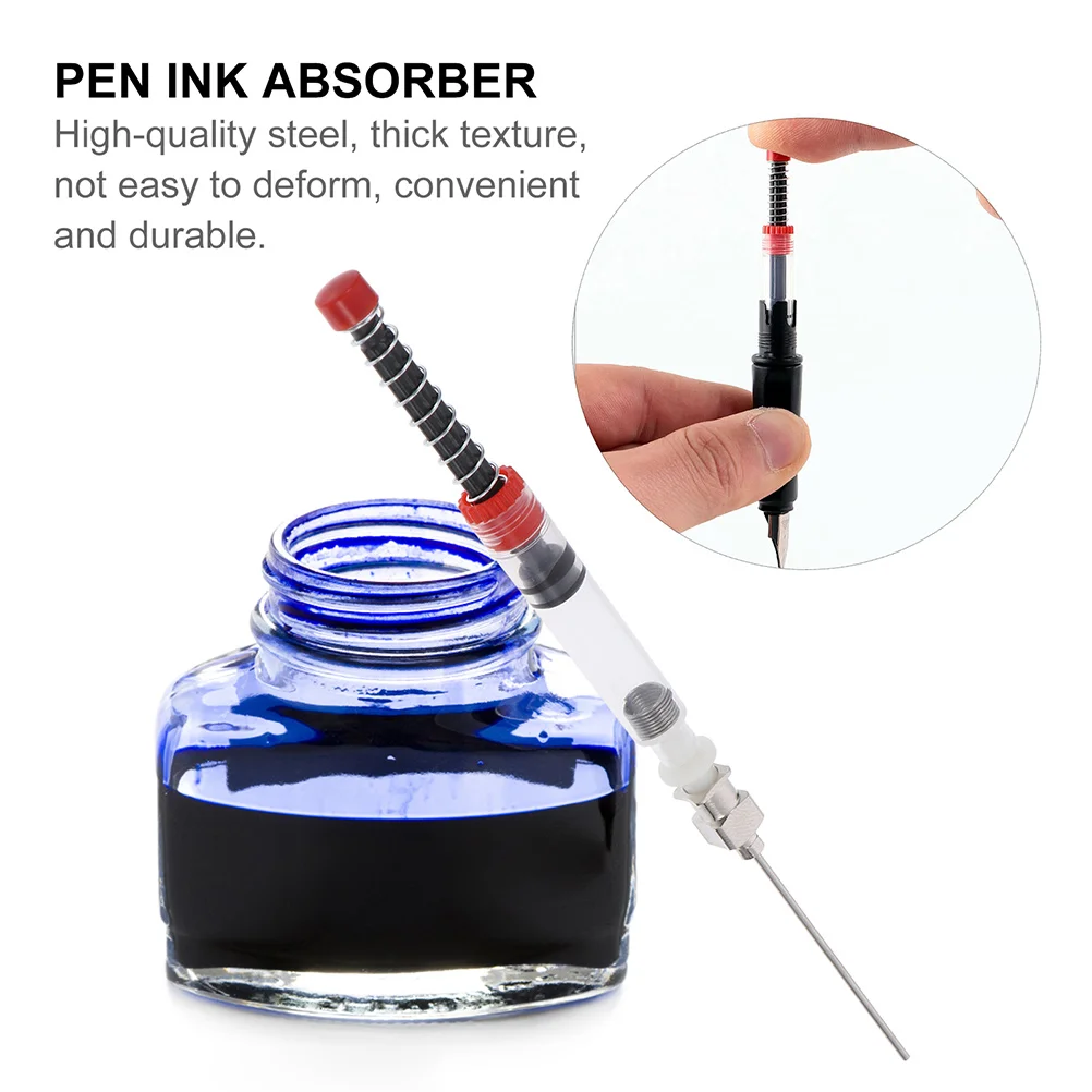 

8pcs Fountain Pen Ink Converter Refill Device for 3.4mm 2.6mm Pens Red Practical School Supplies Student Writing Tool