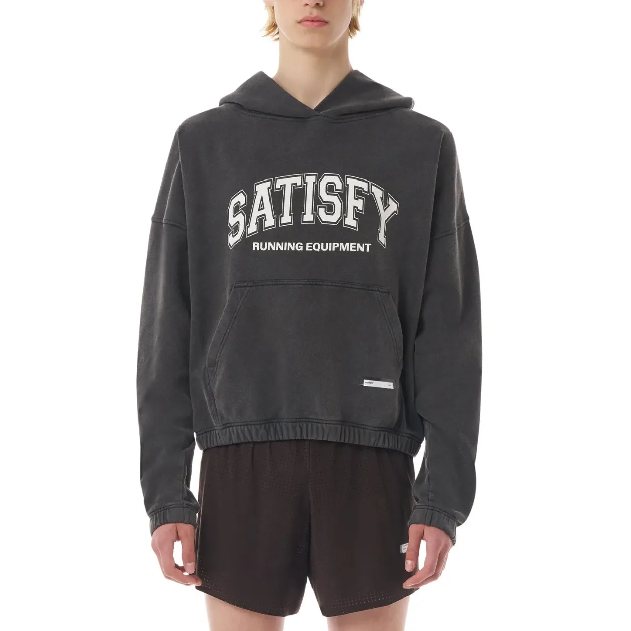 SATISFY meets SoftCell retro wash do old letter print jogging hooded sweater