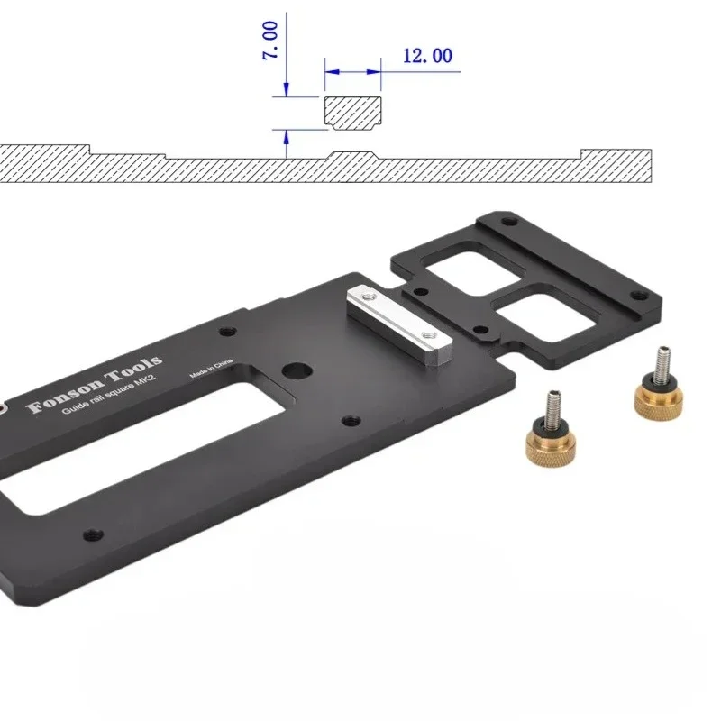 Woodworking Track Saw Square Guide Rail Clamp - Aluminum Alloy Right Angle Positioning Plate (Durable & CNC Use)