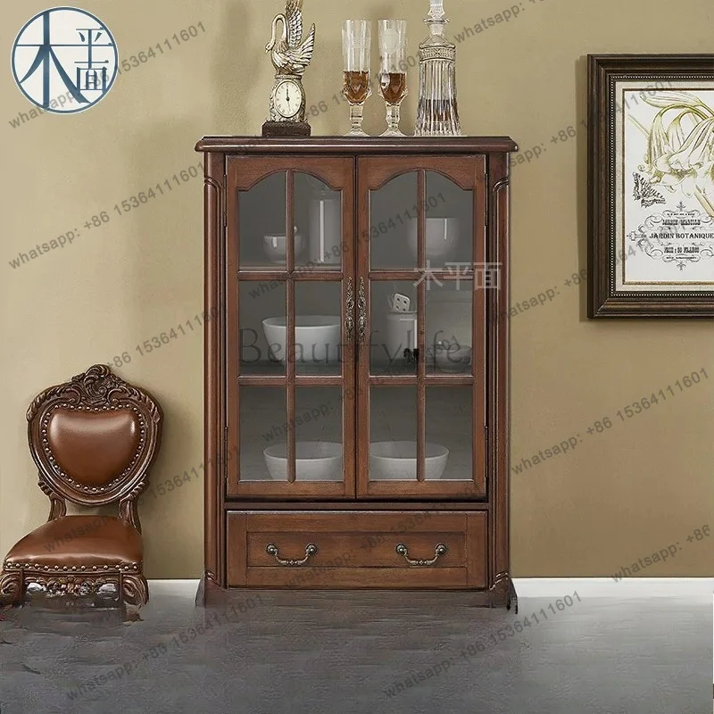 Double Door Small Wine Cabinet Small Apartment Living Room Tea Cabinet