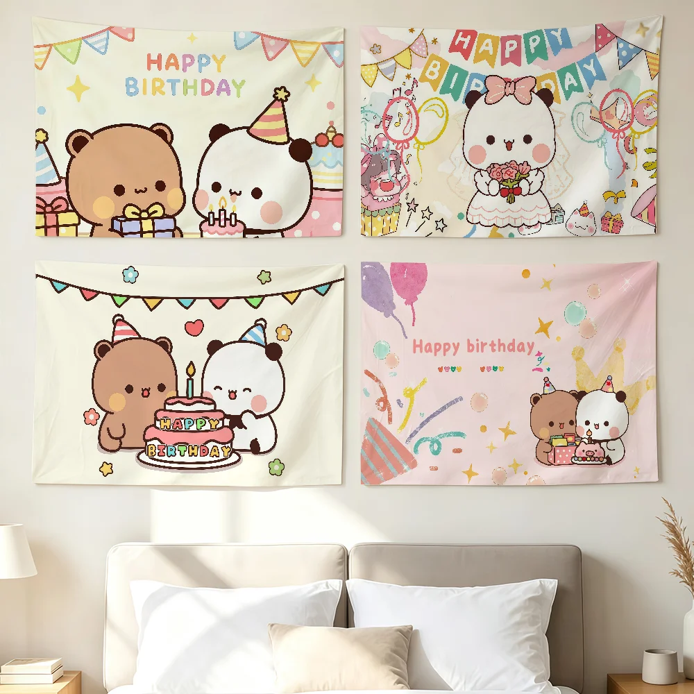 Cartoon B-bubu Dudu Flag Wall Decorations Home Decor Suitable For Living Rooms Bedrooms Dormitories Parties And Holidays