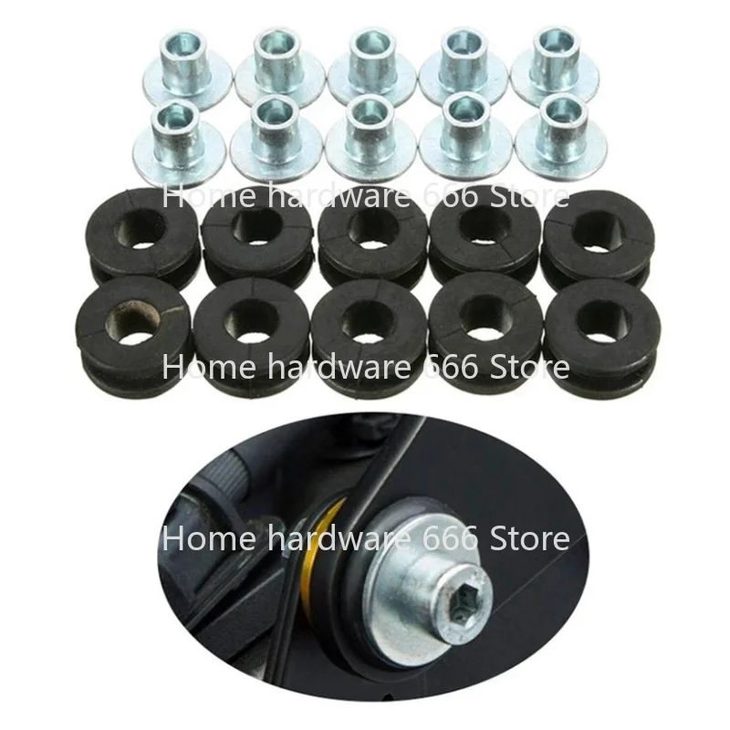 10pcs Motorcycle Modified Rubber Washer Shock Absorption General Rubber Buckle Bolt Assembly M6 Fairing Bolt Pressure Relief Pad