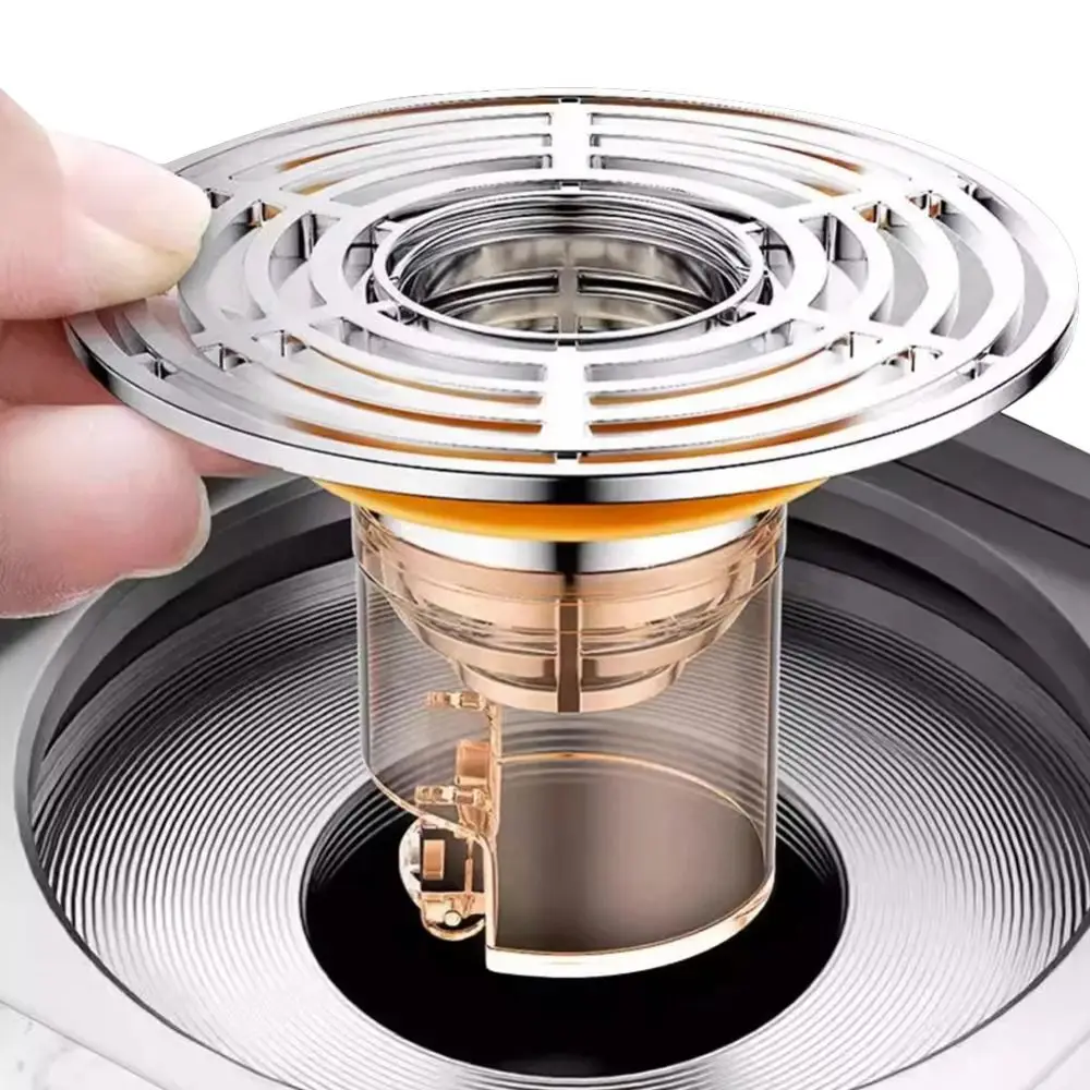 Magnetic Self-Closing Floor Drain ABS Material One-Way Drain Valve Drain Filter Large Filter Screen Self-Closing Mechanism
