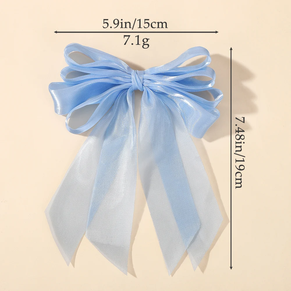 1 قطعة مشبك شعر الأورجانزا الأسود للفتيات القوس الكبير ذيل حصان Hairgrip الحلو بارد إكسسوارات الشعر هدايا غطاء الرأس