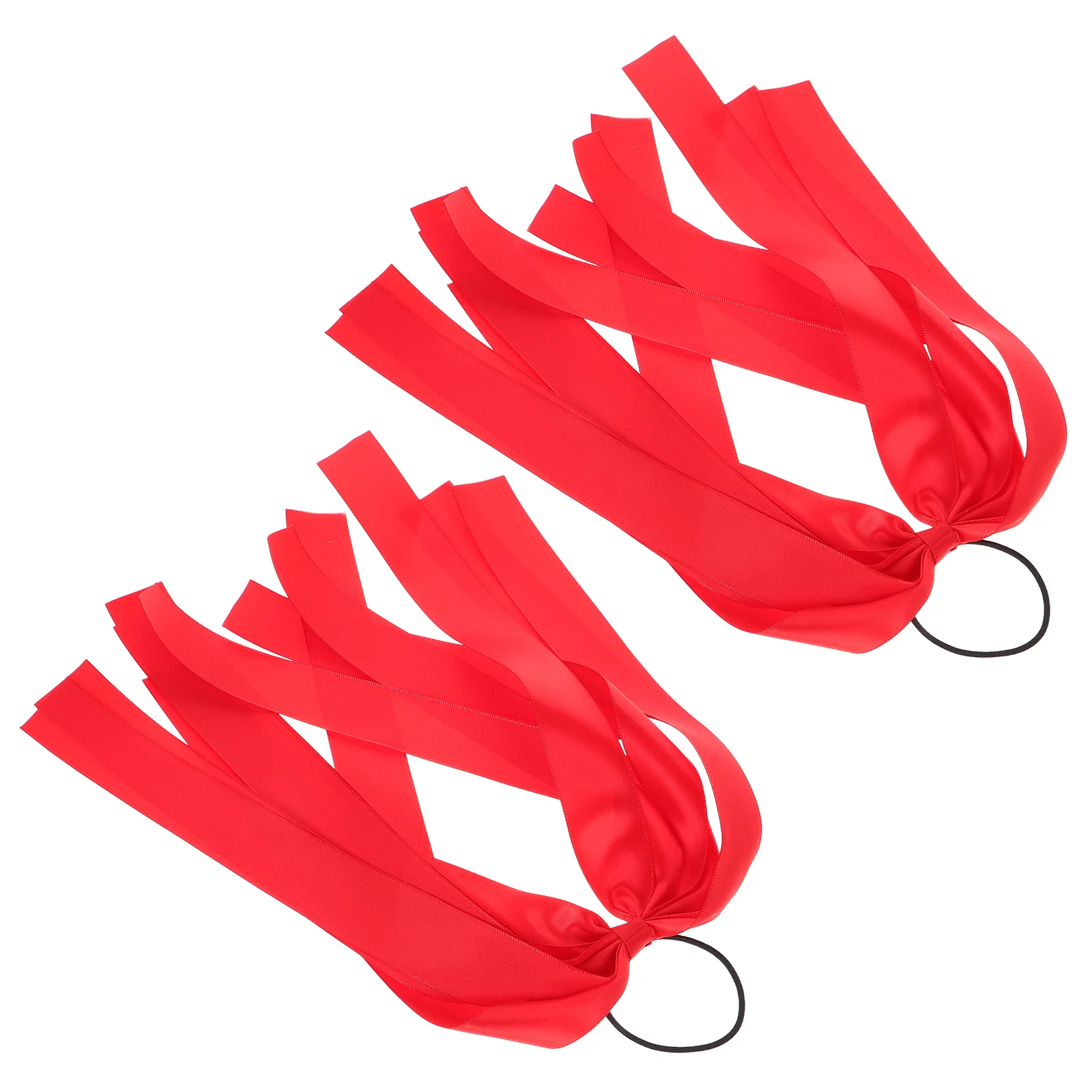 

2 PCS Bow Hair Tie Ribbon Red Silky Satin Clip Ties Mini Bows for Bands Simple Versatile