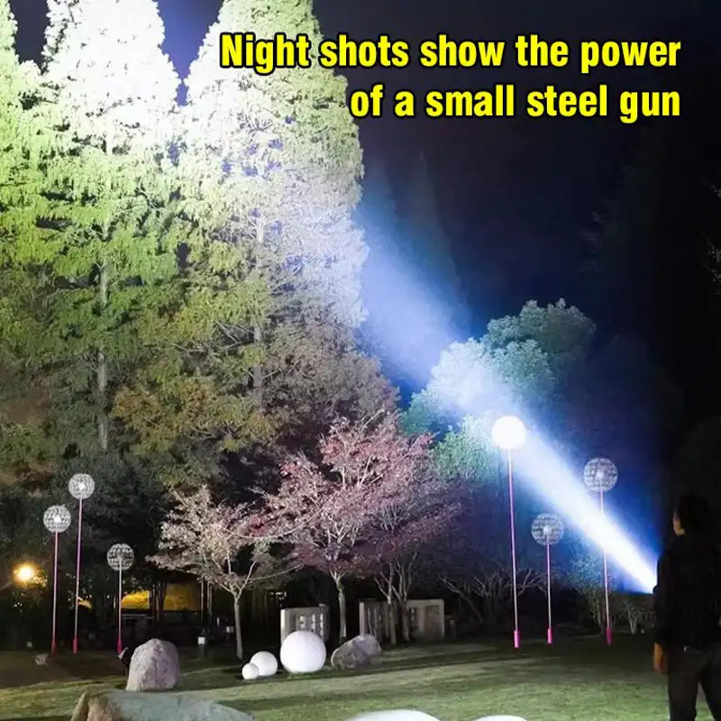 Flashlight, strong light, rechargeable, super bright, portable lighting, long-range home mini LED three eye small steel cannon