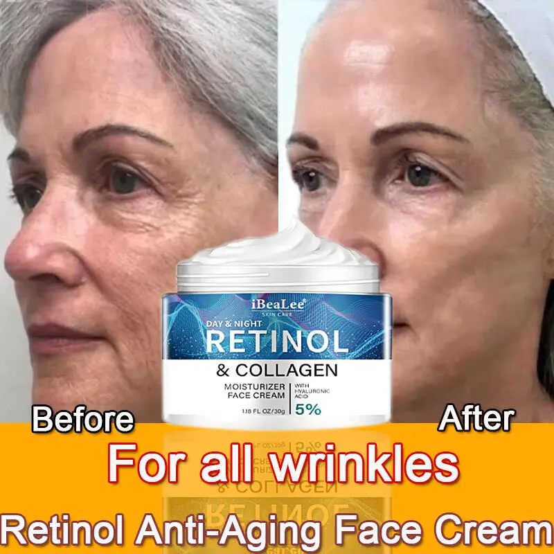 Retinol Anti-wrinkle Cream For Men Collagen Anti-Aging Removal Face Neck Wrinkle Efficient Moisturize Firming Korean Skin Care