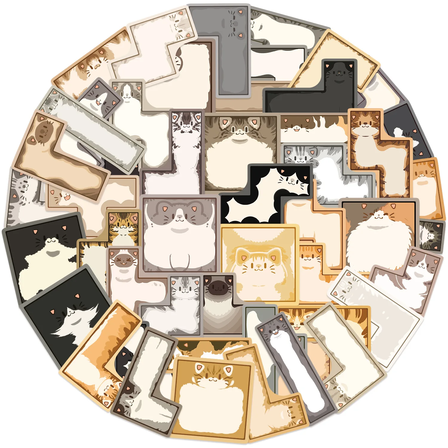 50PCS Tetris Cat Cartoon Stickers Waterproof Creative Puzzle Animals Graffiti Decals Decoration DIY Guitar Laptop Bike Phone Toy