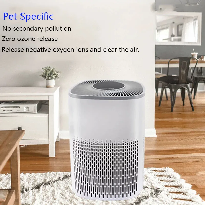 Smart Pet Air purifier for Home Allergies with plasma catalytic filter to fast absorb pet hair and eliminate Odor Eliminators