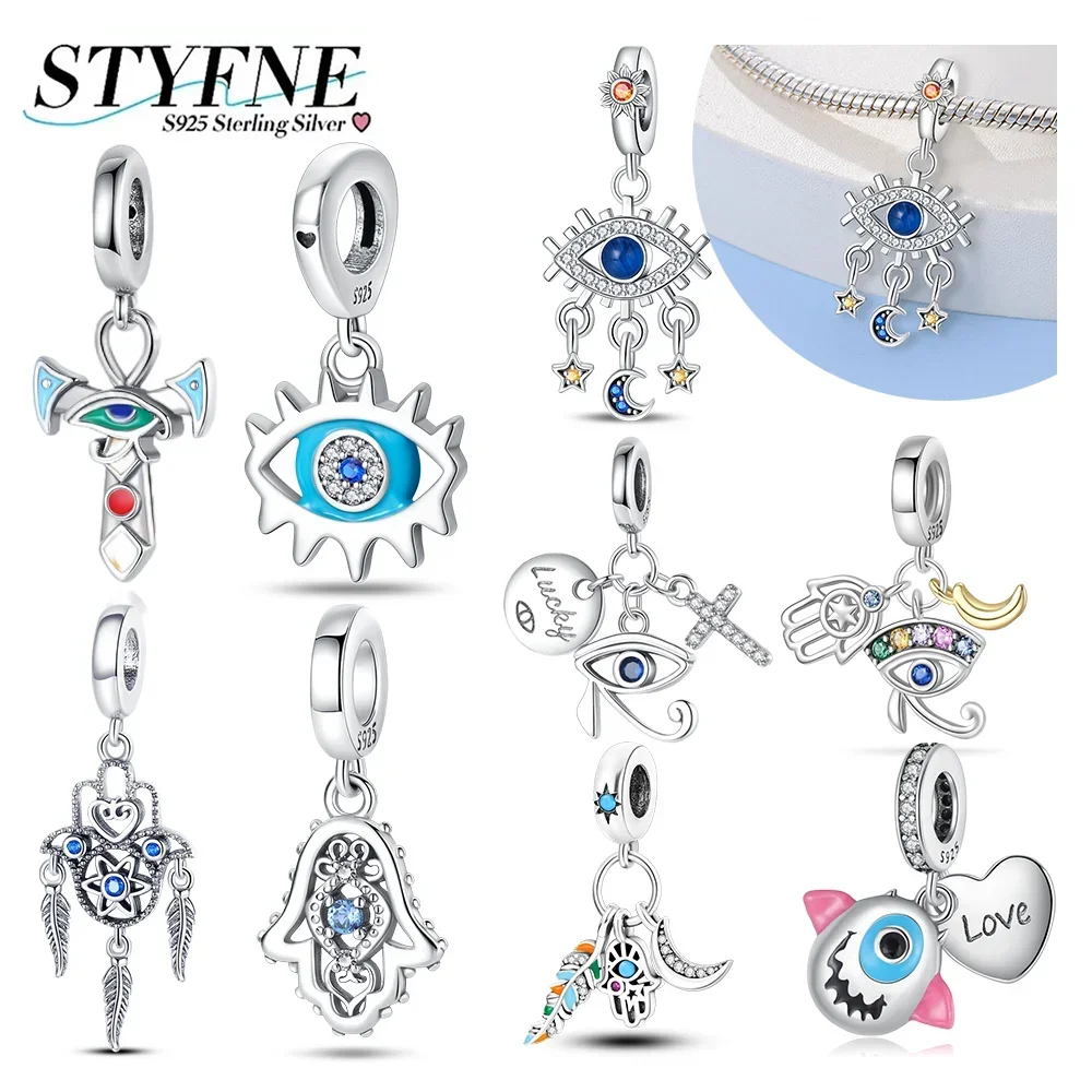 

Sacred Lucky 925 Sterling Silver Fatima Hand Religious Symbols Series Charms Beads Fit Original Fine Bracelets DIY Jewelry Gift