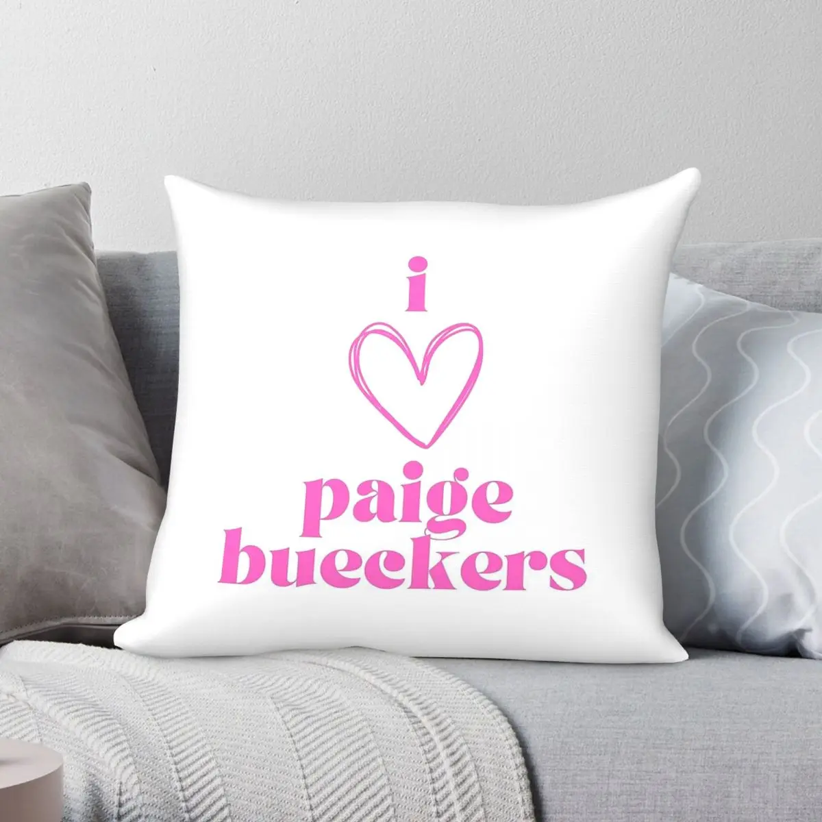 I Love Paige Bueckers Square Pillowcase Polyester Linen Velvet Pattern Zip Decorative Pillow Case Home Cushion Case