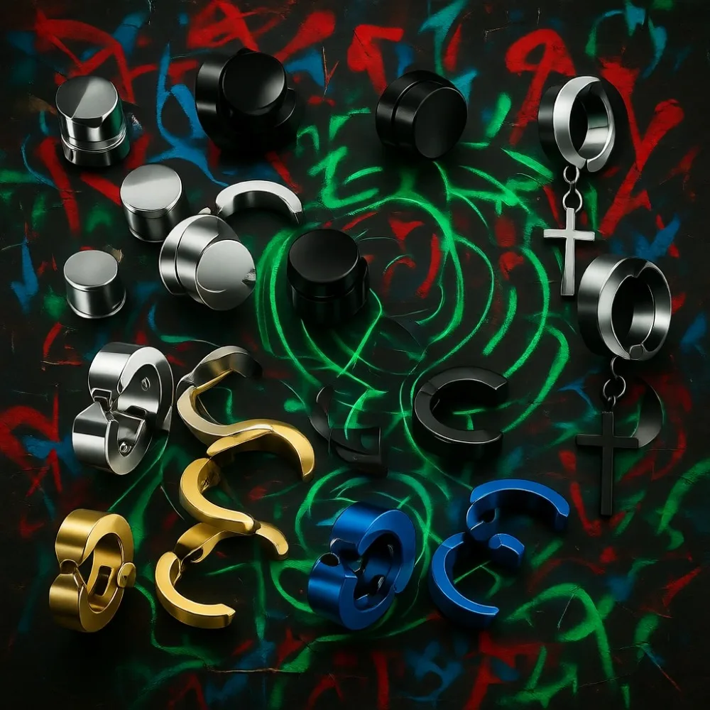 

Набор из 10-12 пар черных сережек-гвоздиков из нержавеющей стали для мужчин, женщин, мальчиков и девочек, подарочная коробка