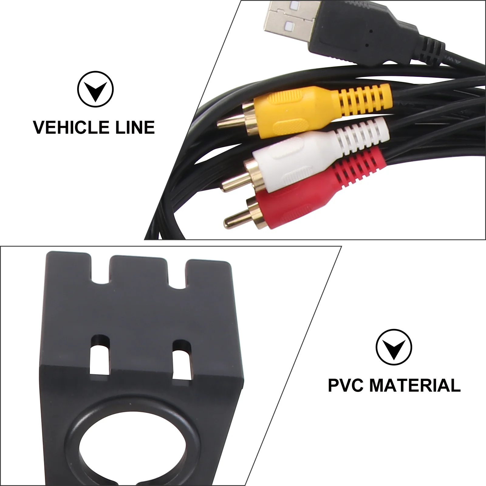 

2m Flush Mount USB 3.5mm Aux Extension Cable Car Bike Boat Motorcycle Mountable Cable Bracket Included Car Flush Mount USB