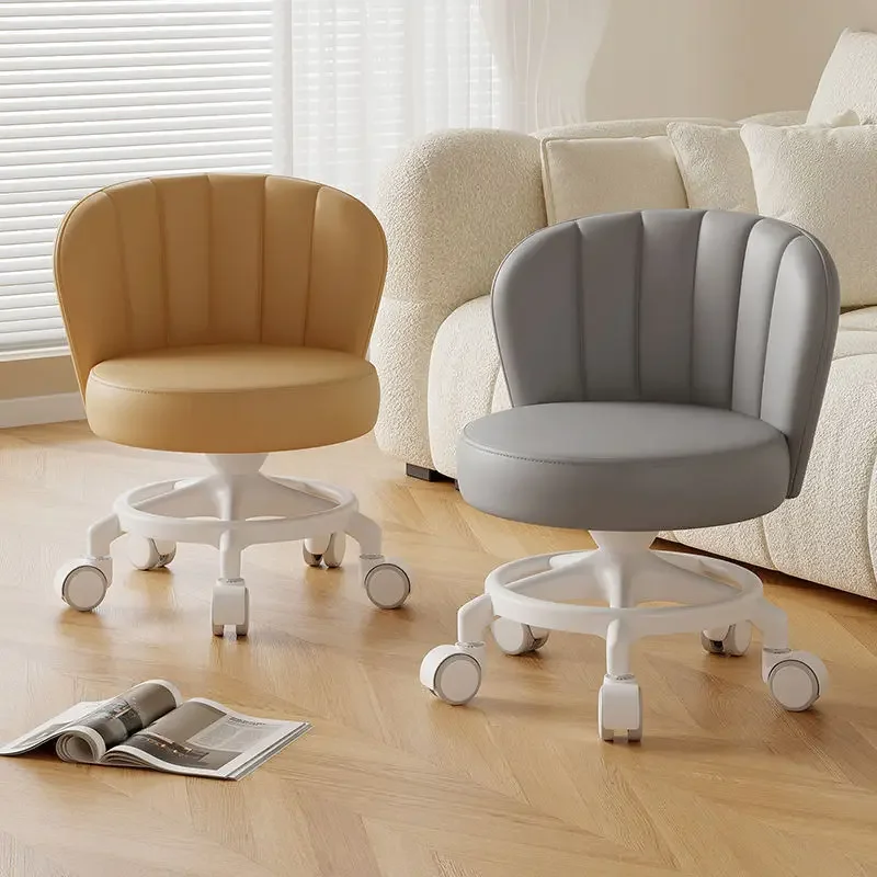 Anti-rollover Cardan Wheel Stool Pulley Low Stool Movable Back Chair Home  Artifact Round Bench Pulley Portable Stool