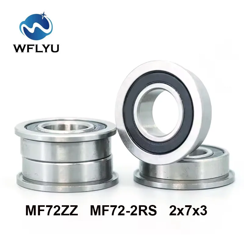 

WFLYU 10PCS MF72ZZ 2x7x3 mm ABEC-7 Flange Bearing Double Shielded Bearing Steel Flanged MF72 Z ZZ Ball Bearings MF72Z MF72-2Z