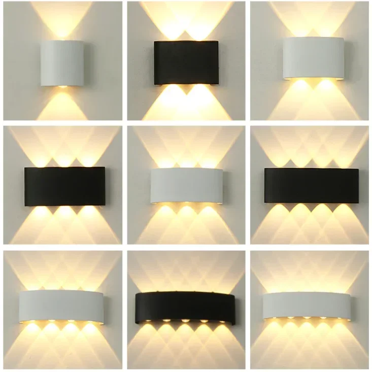 

IP65 LED Wall Lamp Outdoor Waterproof Garden Lighting Aluminum AC86-265 Indoor Bedroom Living Room Stairs Wall Light